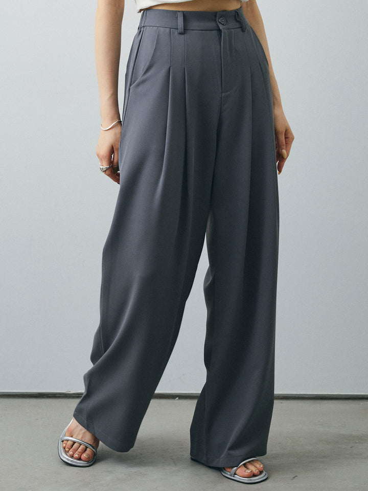 [予約]2タックワイドパンツ/グレー