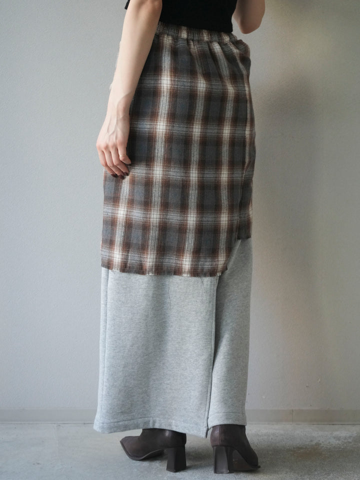 [予約]シャツ巻きスエットスカート/ gray