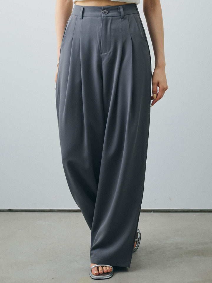 [予約]2タックワイドパンツ/グレー