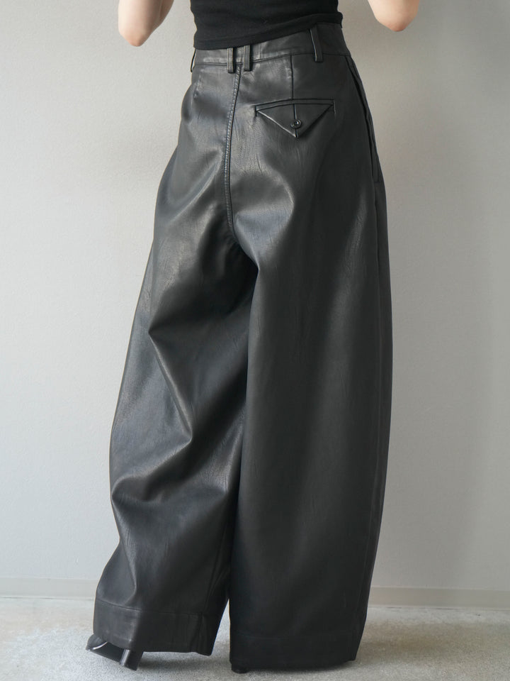 [予約]ヴィンテージレザーバギーパンツ/black