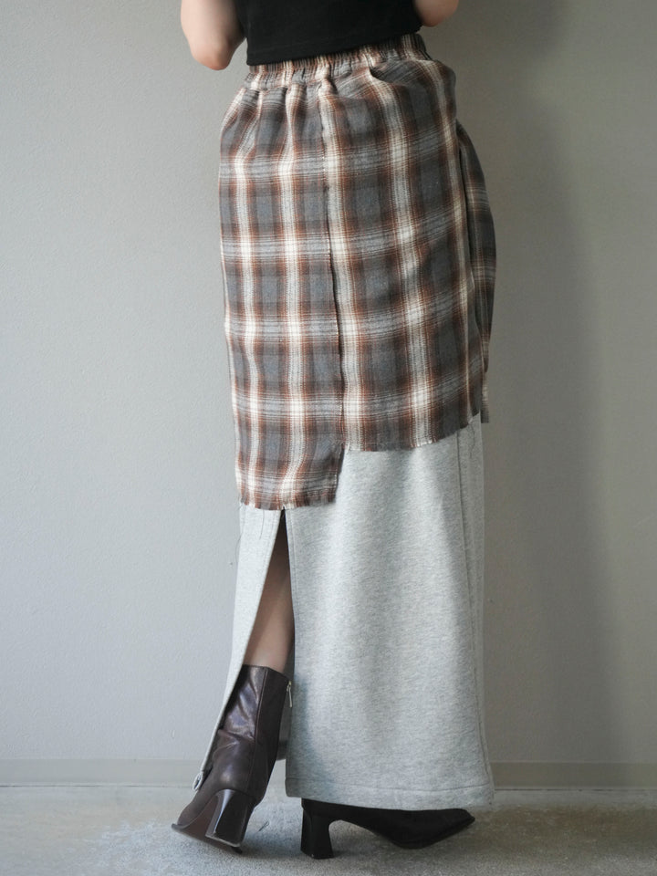 [予約]シャツ巻きスエットスカート/ gray