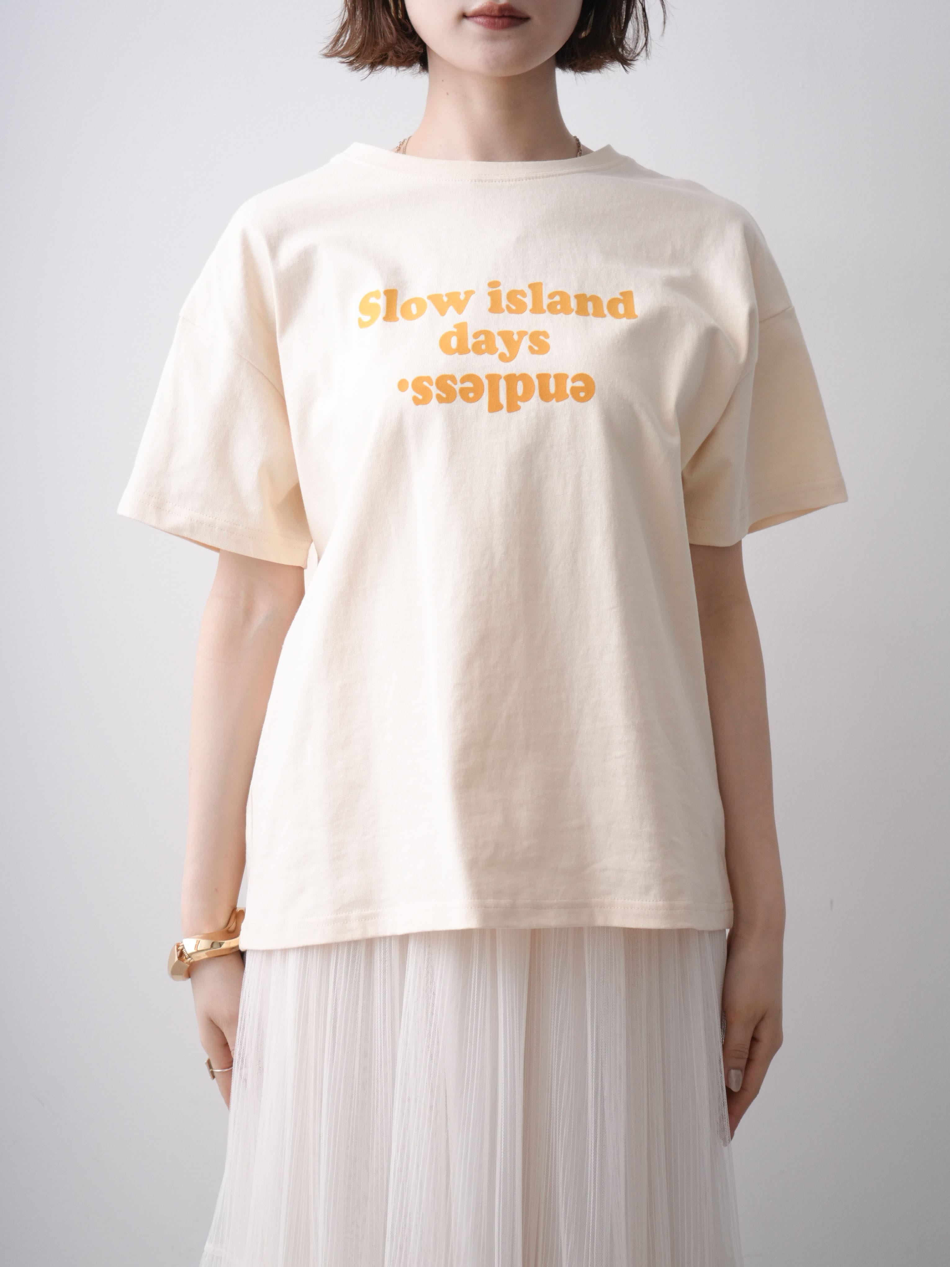 予約]フロッキーロゴTEE/beige – Lumier