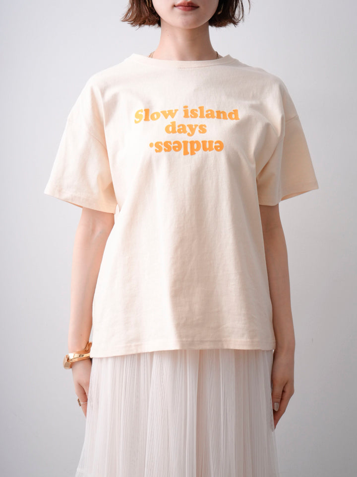 [予約]フロッキーロゴTEE/beige
