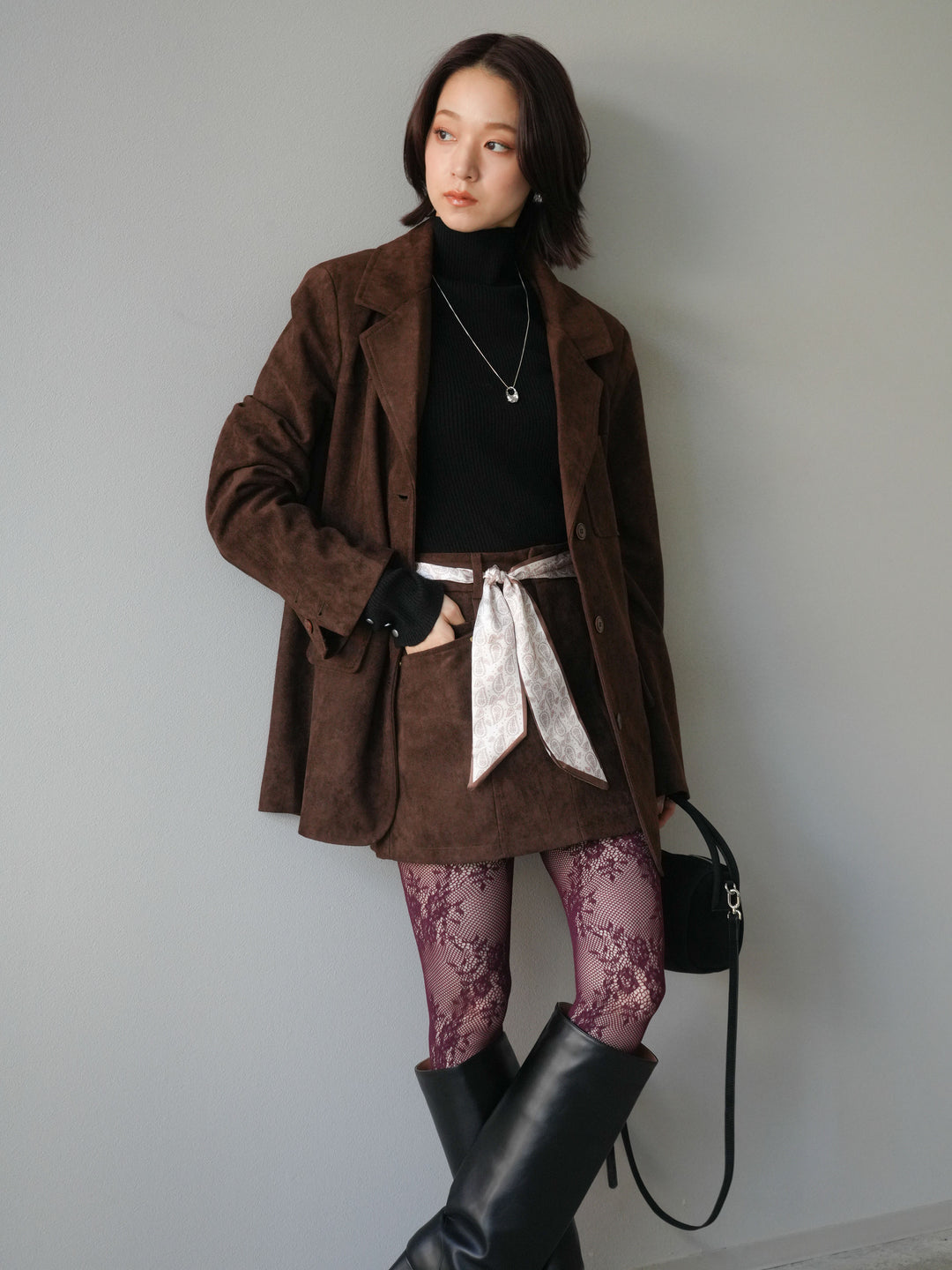 [SET]スエードジャケット＆ミニスカートSET UP(2set)