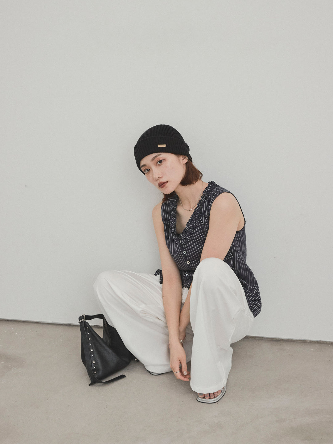 [SET] 條紋荷葉邊襯衫 + 條紋荷葉邊襯衫 (2件套)