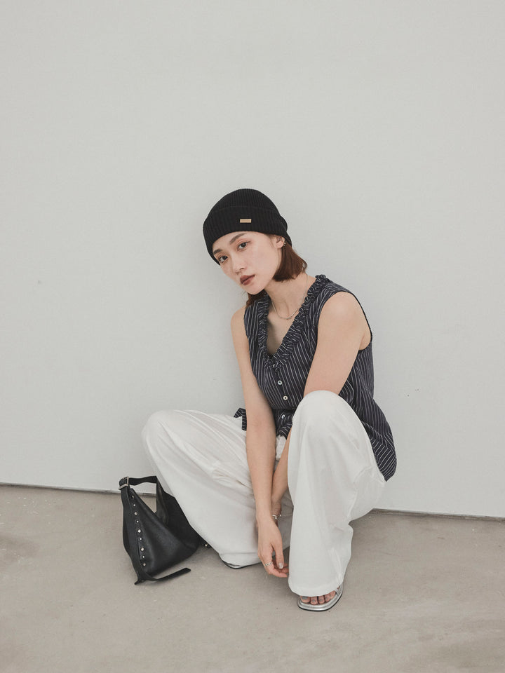 [SET] 條紋荷葉邊襯衫 + 條紋荷葉邊襯衫 (2件套)