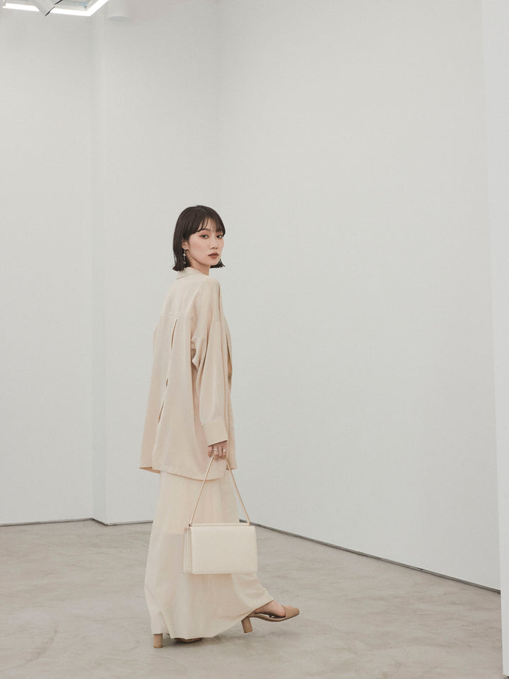 [SET] 霧面緞面外套 + 天鵝絨半身裙 (2set)