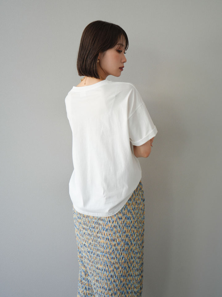 [預購] “NYUM” 標誌印花 Dry Touch 棉質 T卹/米白色