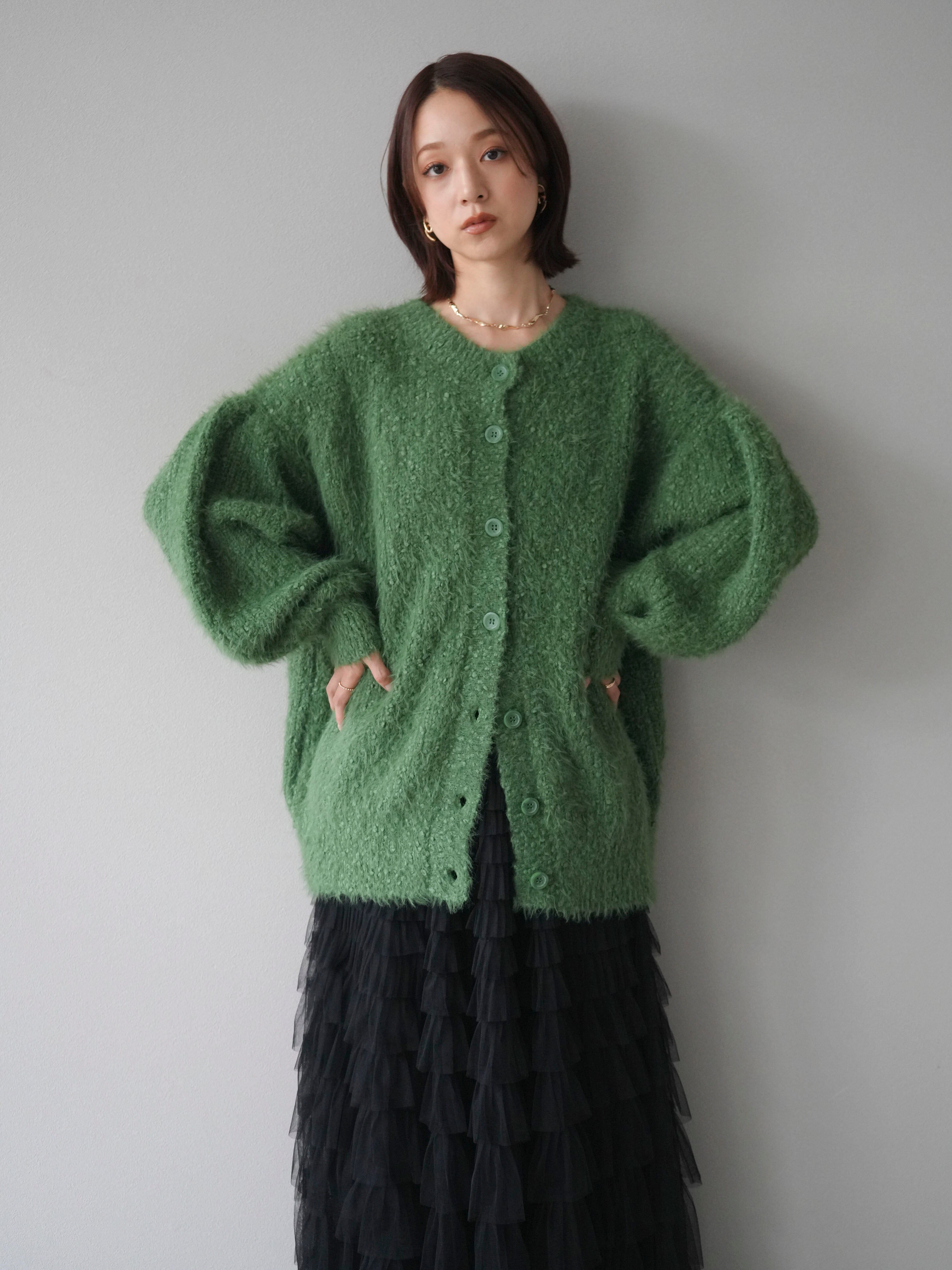 EIMY GOLF esモノグラムカーディガン グリーン 予約]クルーネックランダムシャギーカーディガン/グリーン – Lumier