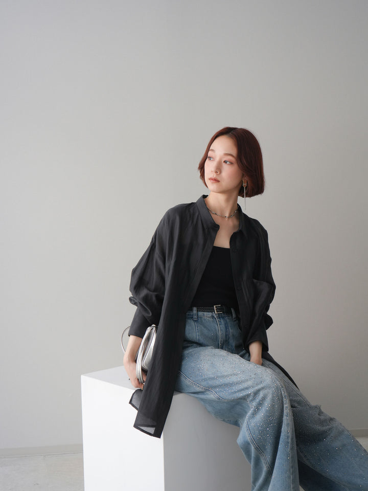 [予約]シアーオーバーシャツ/black