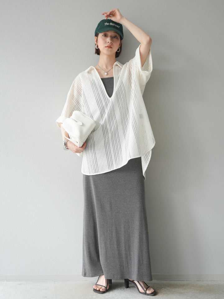 【預購】鏤空蕾絲兩用套頭衫/象牙白