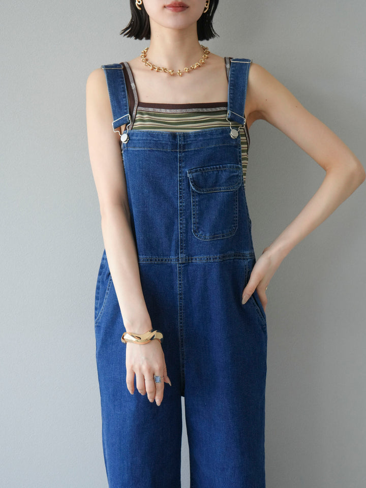 【預購】彈性牛仔寬褲/藍色