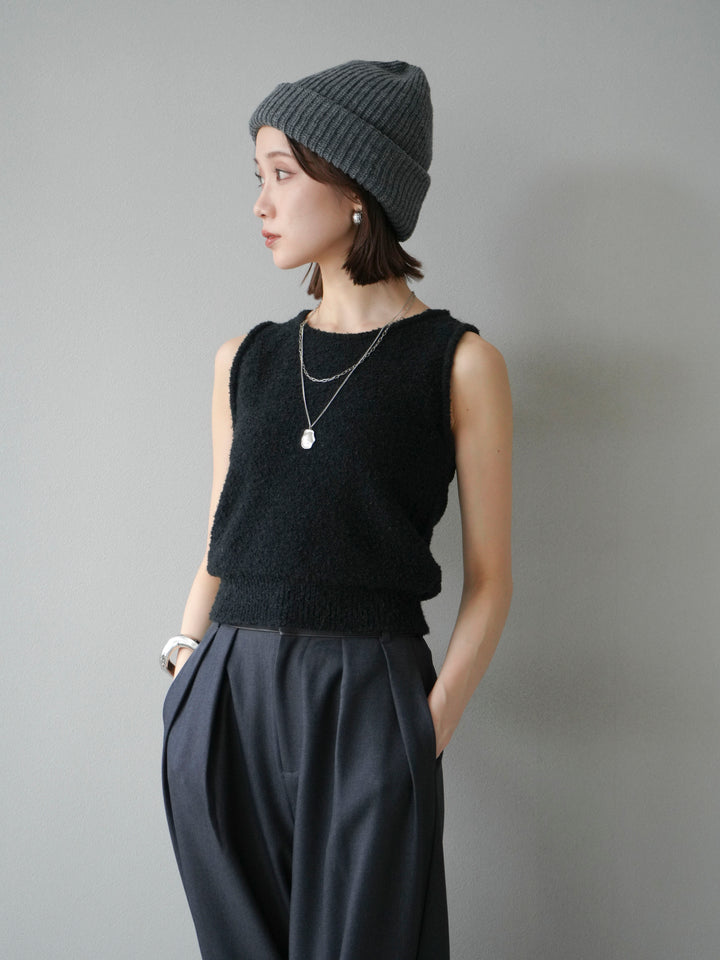 [予約]ブークレニットタンクトップ/ブラック