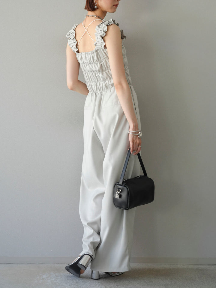 [予約]ヘザーエステルシャーリングサロペット/アイボリー