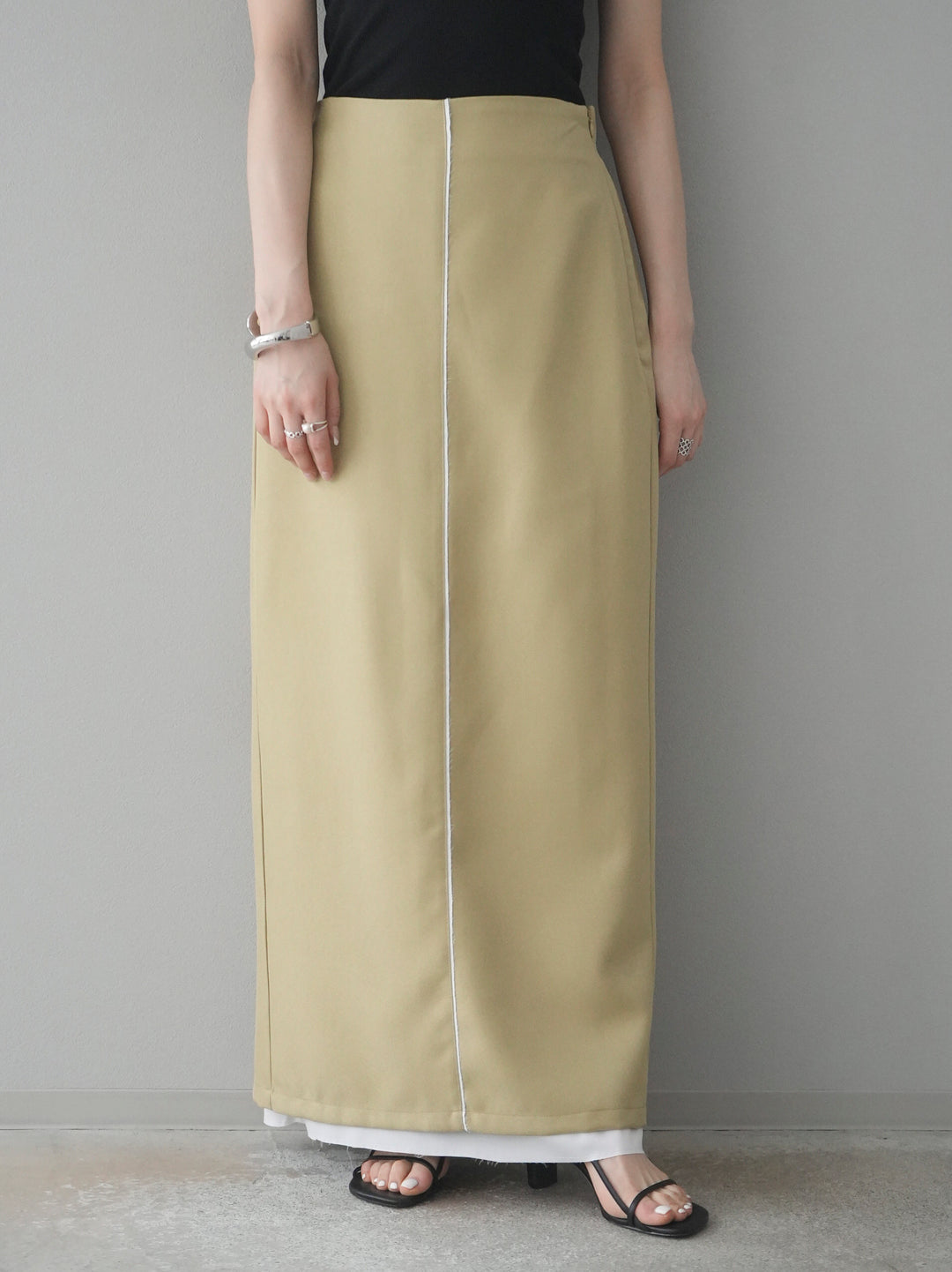 [予約]カットオフレイヤードスカート/イエロー