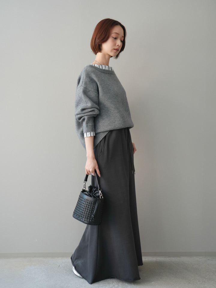 [SET]スウェットフレアロングスカート+スウェットフレアロングスカート(2set)
