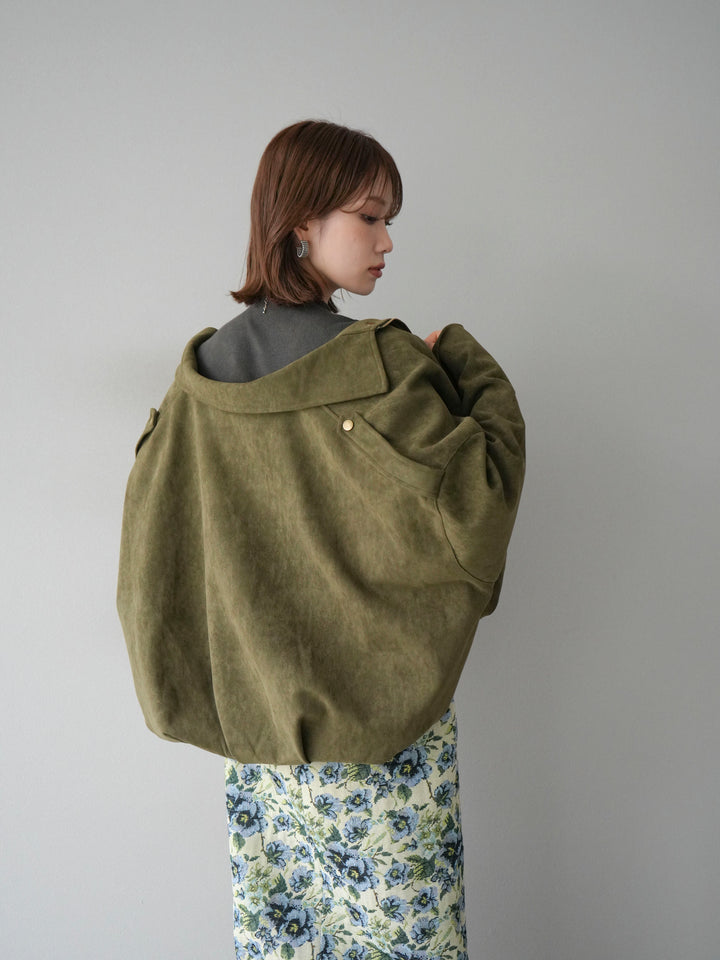 [套裝] 麂皮外套 + 小領法式針織上衣 + 哥布蘭前拉鍊緊身裙（3 套）