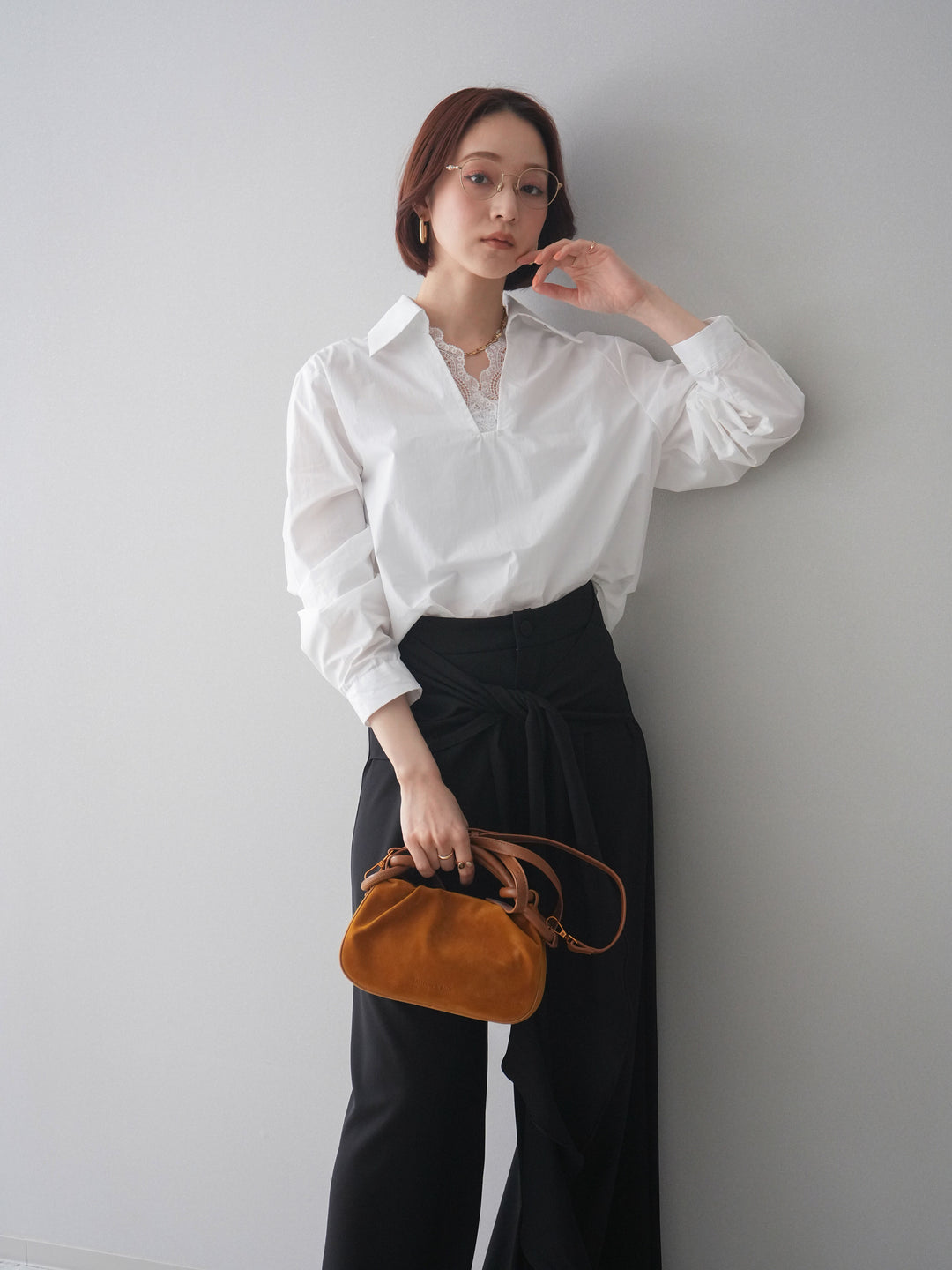 [SET]レースネックスキッパーブラウス+選べるアクセセット(2set)