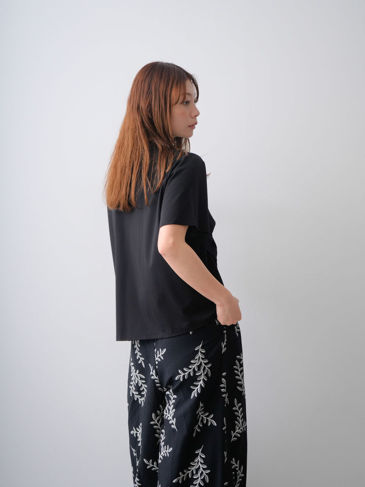 [SET]ラッフルドッキングTEE+リーフプリントタックワイドパンツ(2set)