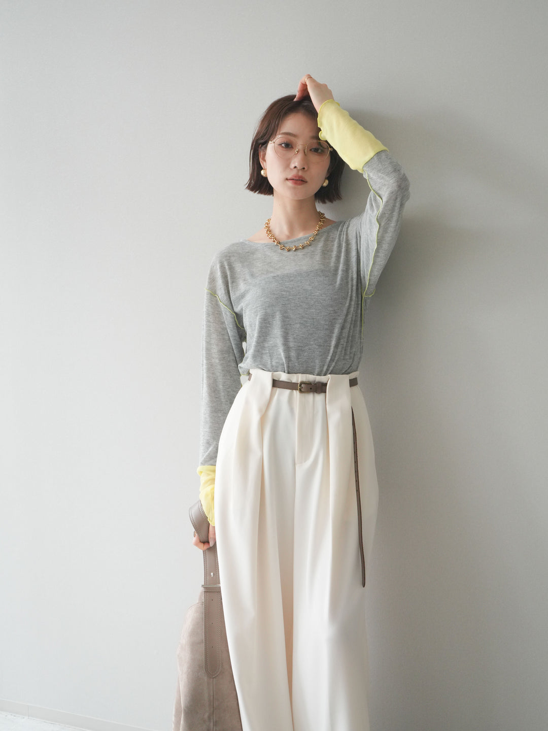 [SET]配色メロウトップス+配色メロウトップス(2set)