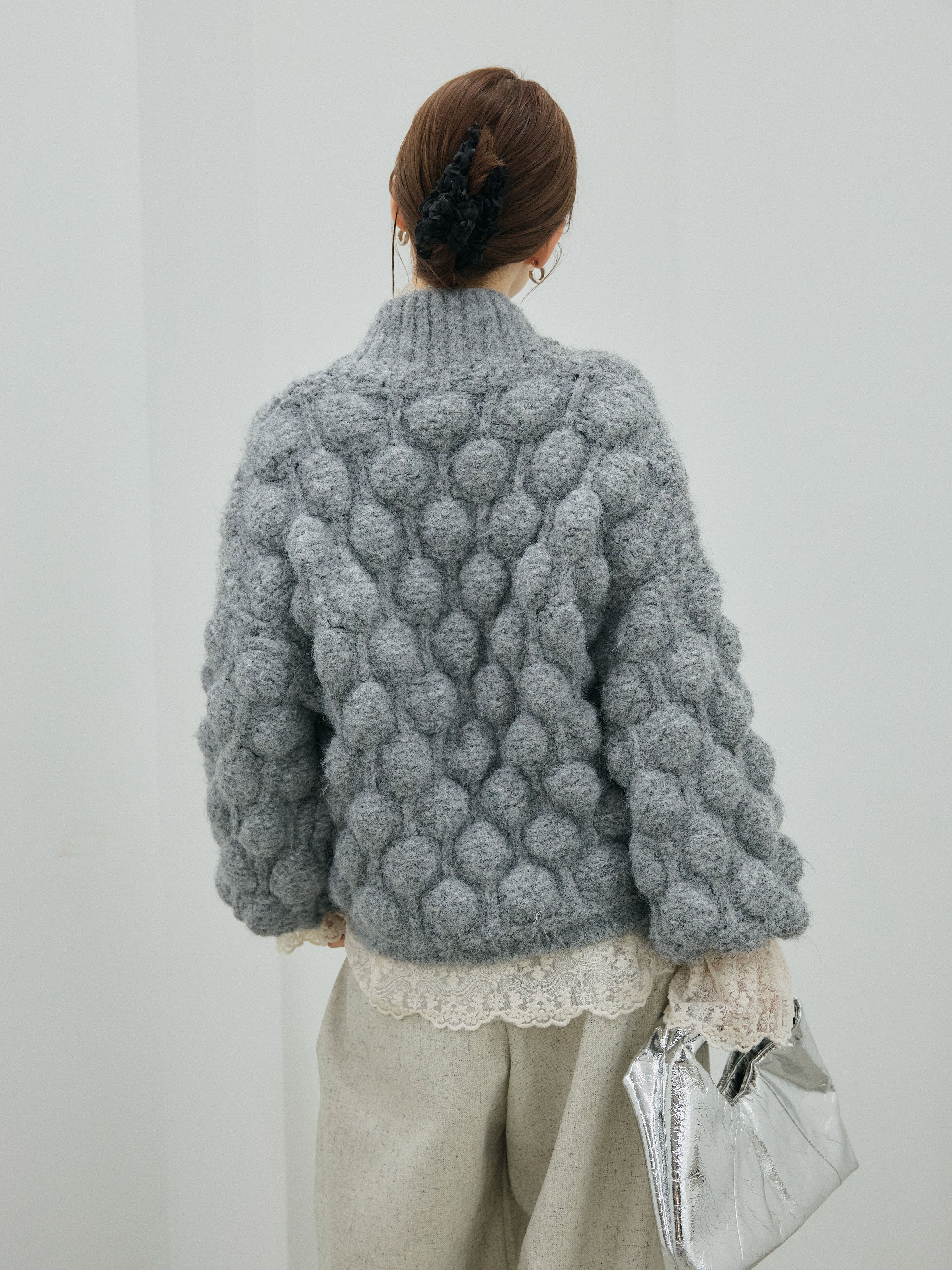 Allure】[SET]ポップコーンハイネックニットプルオーバー+ポップコーン