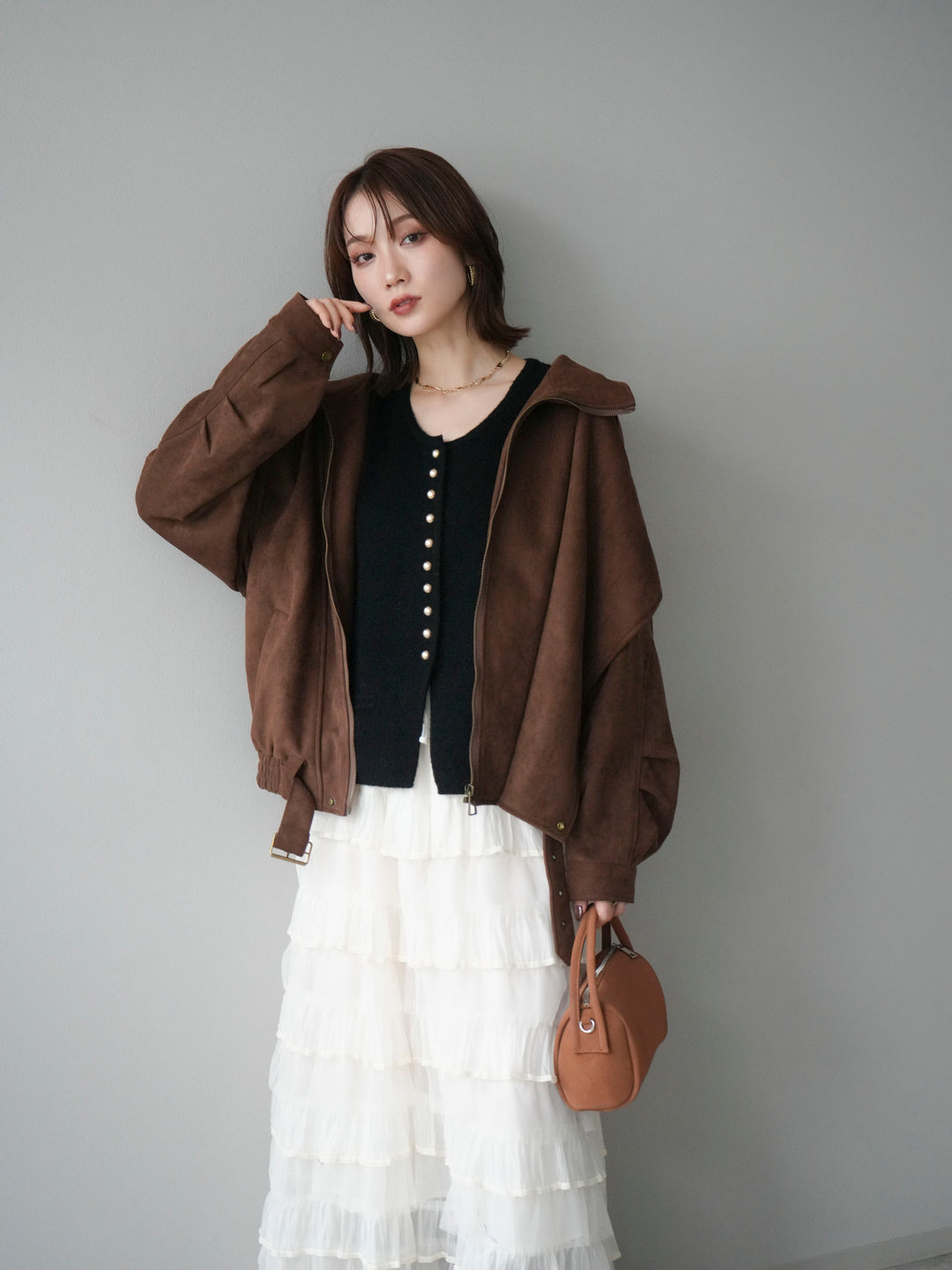 [予約]スエードライダースジャケット/ブラウン