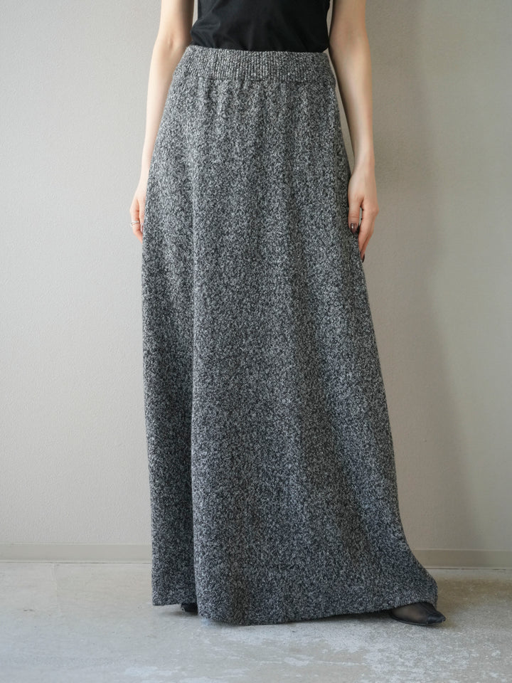 [予約]ミックスヤーンニットスカート/ブラック