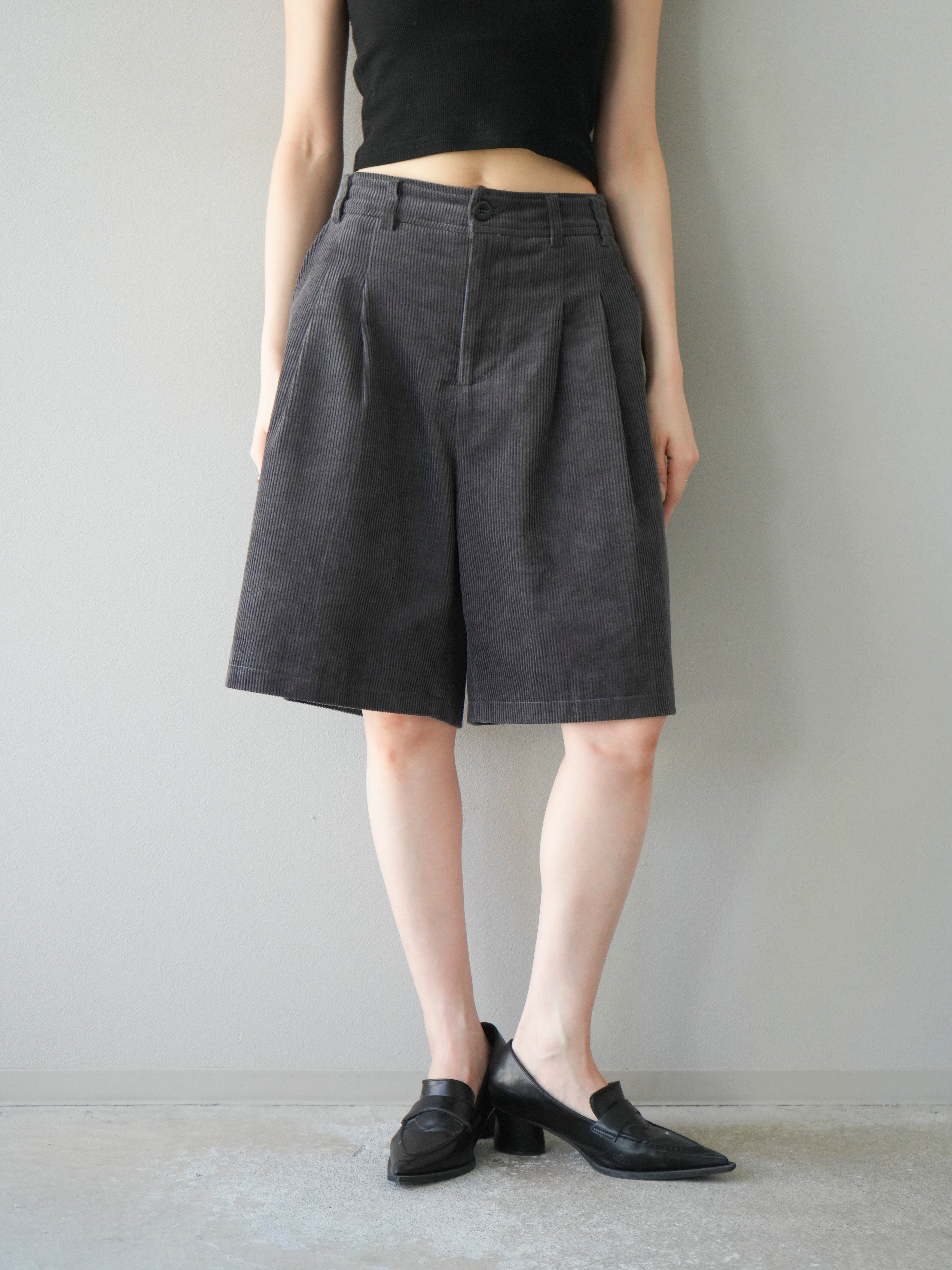 KUTA LINES コーデュロイハーフパンツ WOMEN コーデュロイハーフパンツ ネイビー