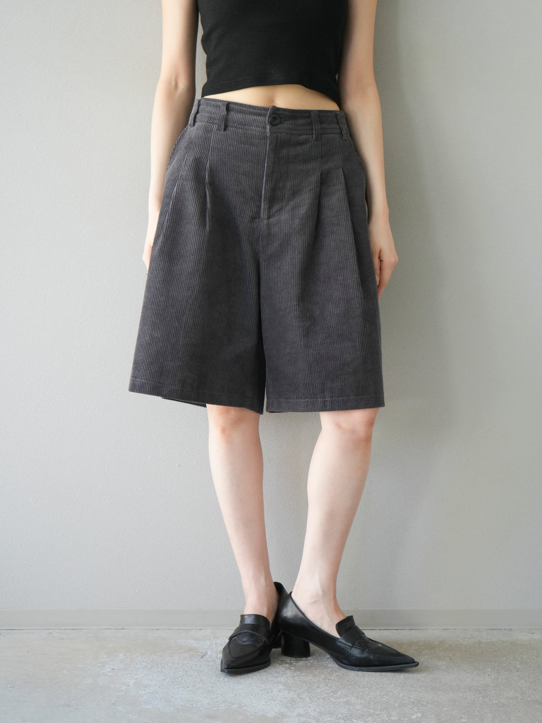 [予約]コーデュロイハーフパンツ/グレー