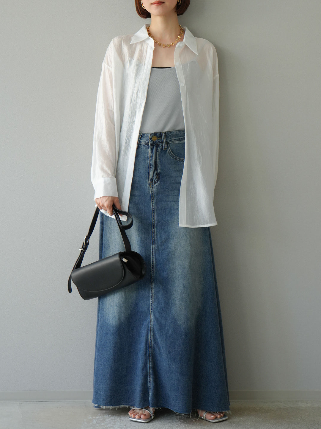 [予約]ワッシャーシャイニーシャツ/ホワイト