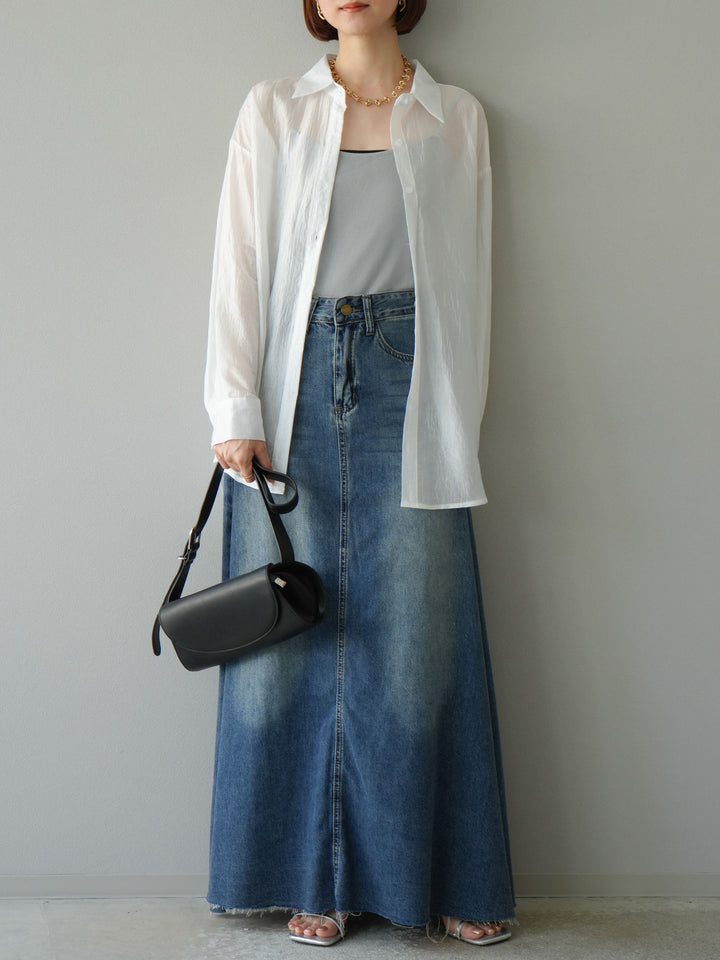 [予約]ワッシャーシャイニーシャツ/ホワイト