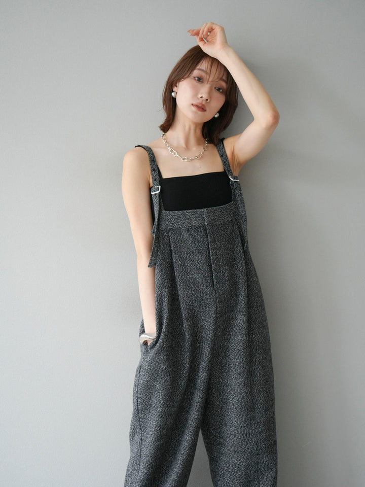 [予約]ツイードベアサロペット/ブラック