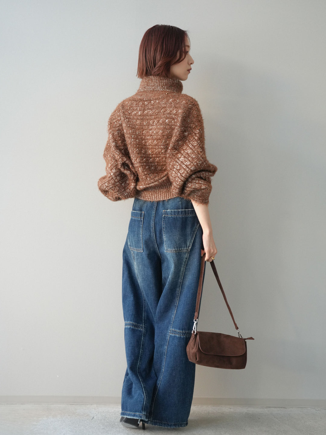 [予約]裏起毛加工デニムカーブパンツ/darkblue