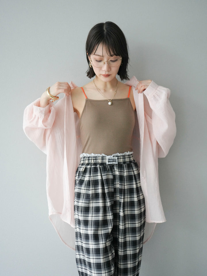 [予約]ドライタッチシアーオーバーシャツ/ピンク