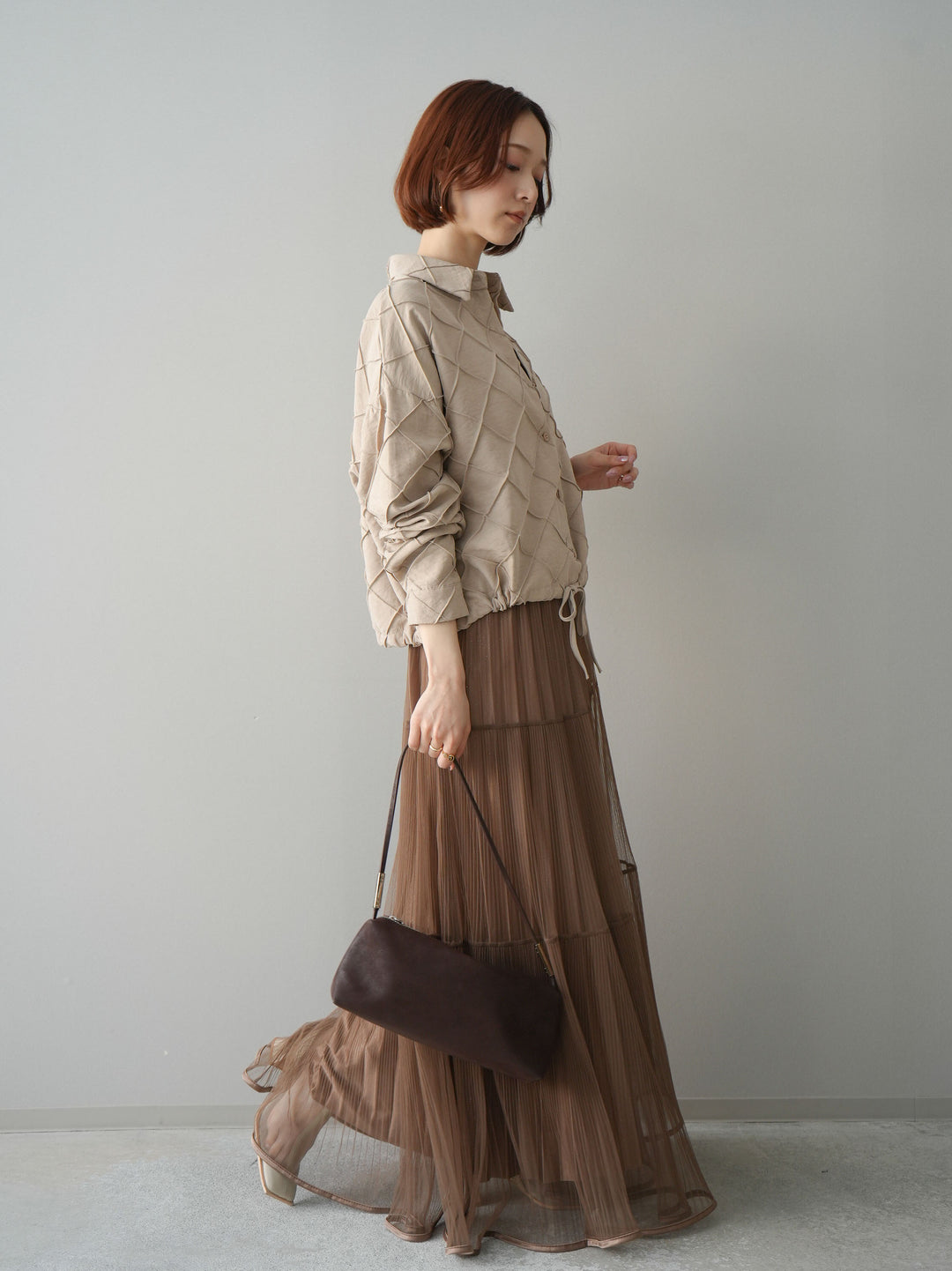 [SET]ラメプリーツレイヤードチュールロングスカート+ラメプリーツレイヤードチュールロングスカート(2set)