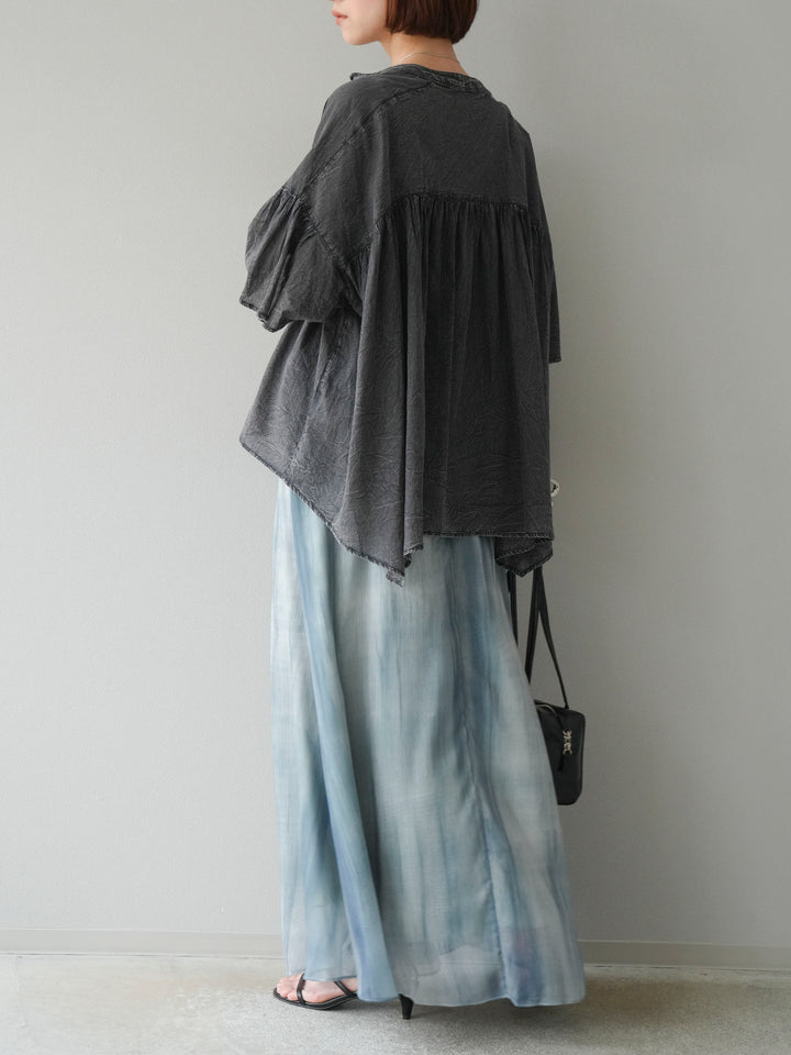 【預購】Nuance 透視喇叭裙/綠色