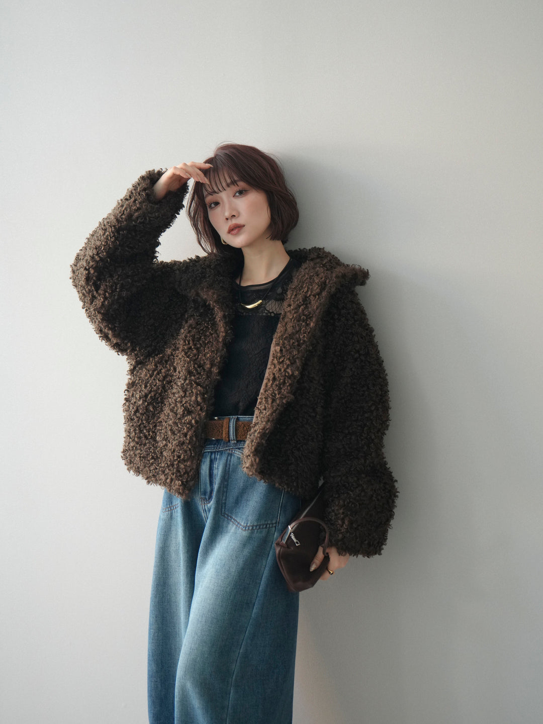 [SET]プードルファーミドルスタンドブルゾン+選べるアクセセット(2set)