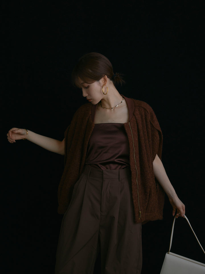 [予約]ウール混コクーンブルゾン/ブラウン