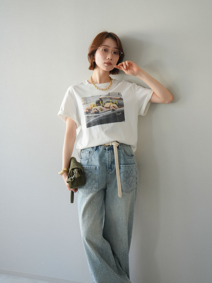 [予約]ドッグフォトTEE/white