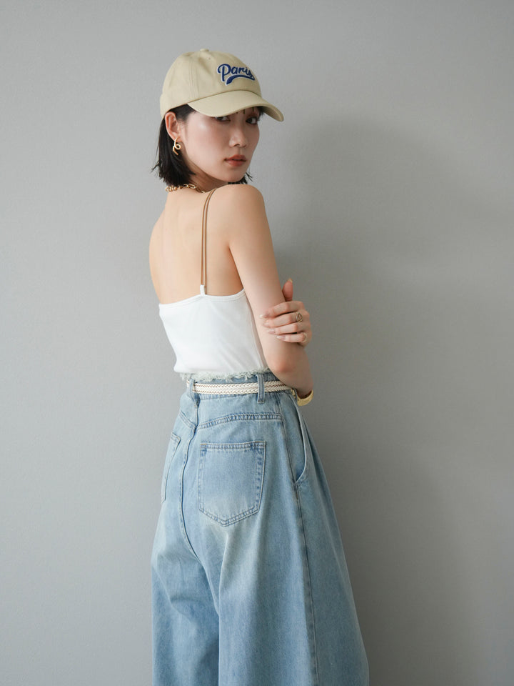 [予約]バイカラーストラップカップ付キャミソール/オフ