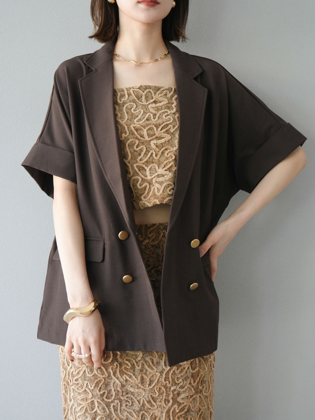 [予約]パイピングフラワーシアーベロアキャミソール/ベージュ