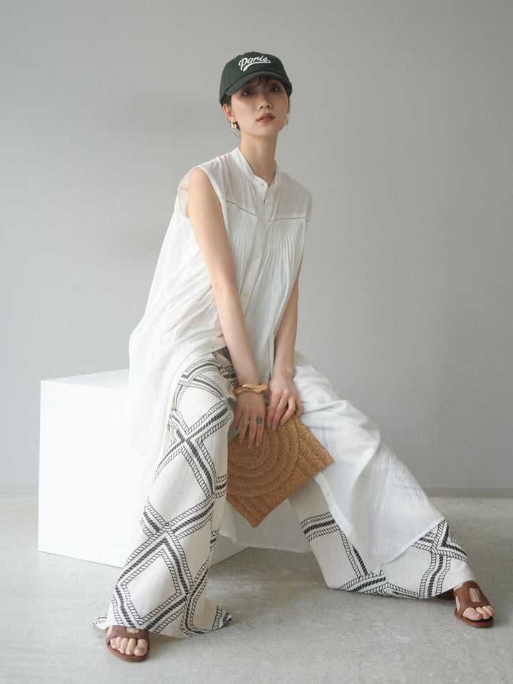 [予約]インド製コットンボイルワンピース/オフ