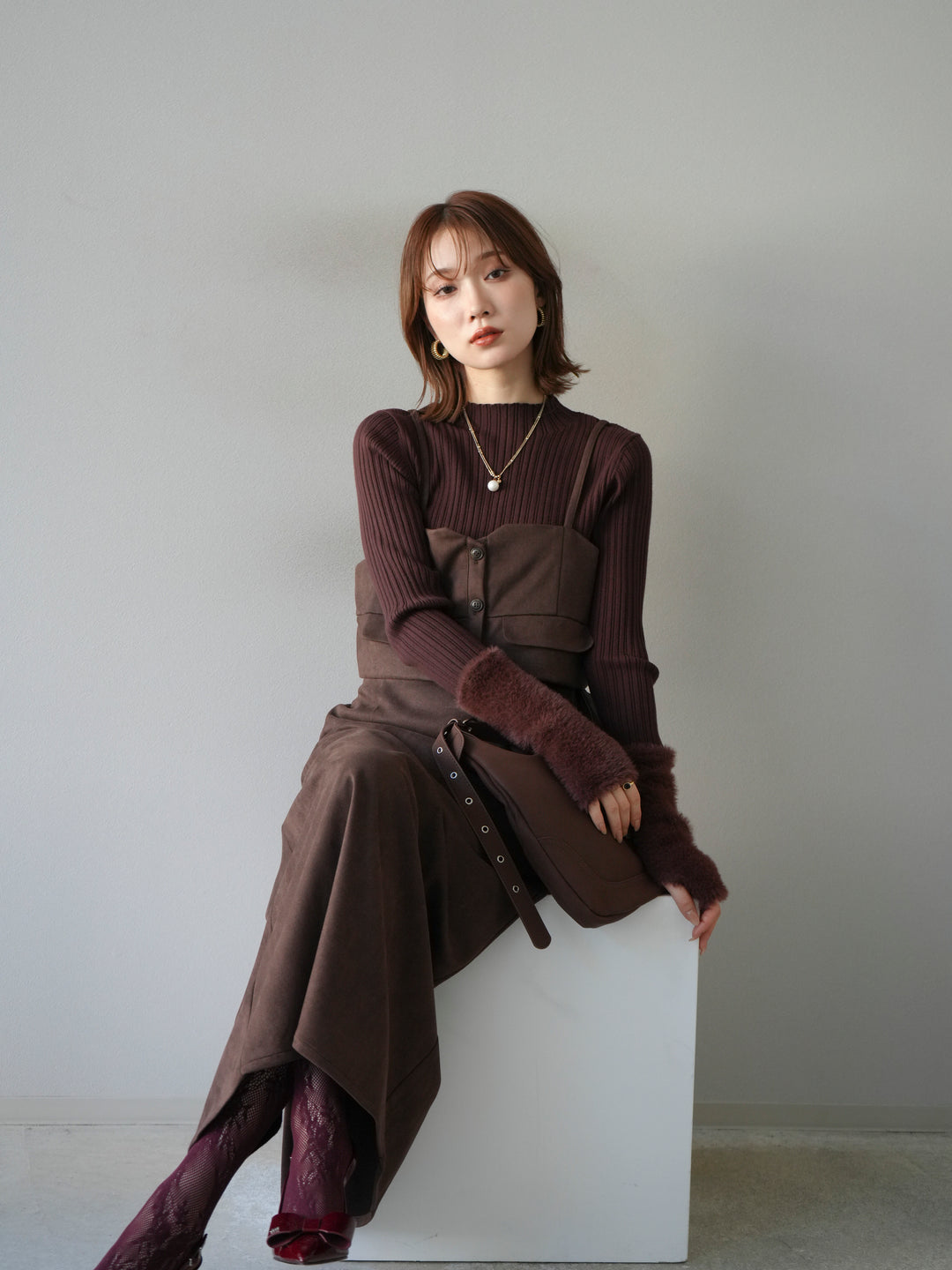 [予約]スウェードビスチェ/ブラウン