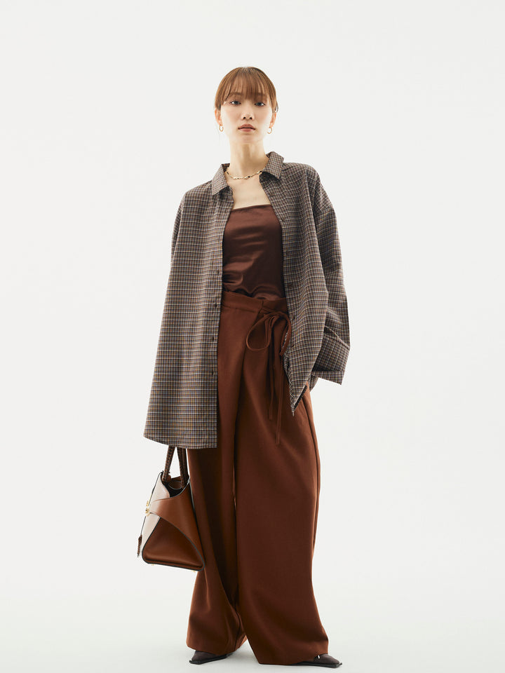 【Allure】[SET]チェックBIGカフスオーバーシャツ+チェックBIGカフスオーバーシャツ(2set)