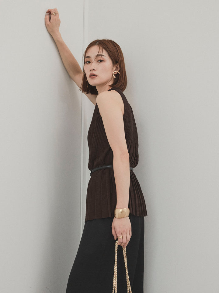 [SET]プリーツニットキャミソール+プリーツニットキャミソール(2set)