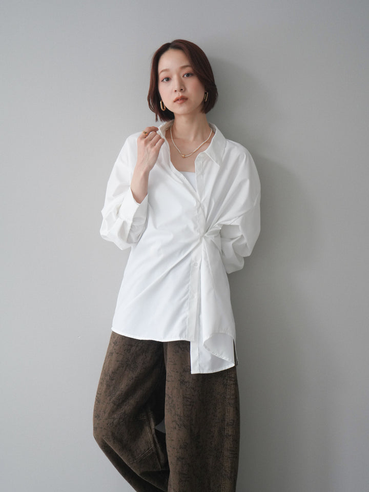 [予約]2wayベーシックルーズシャツ/white