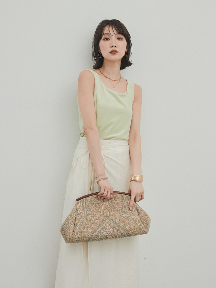 [預購] 方形天鵝絨背心/青檸色