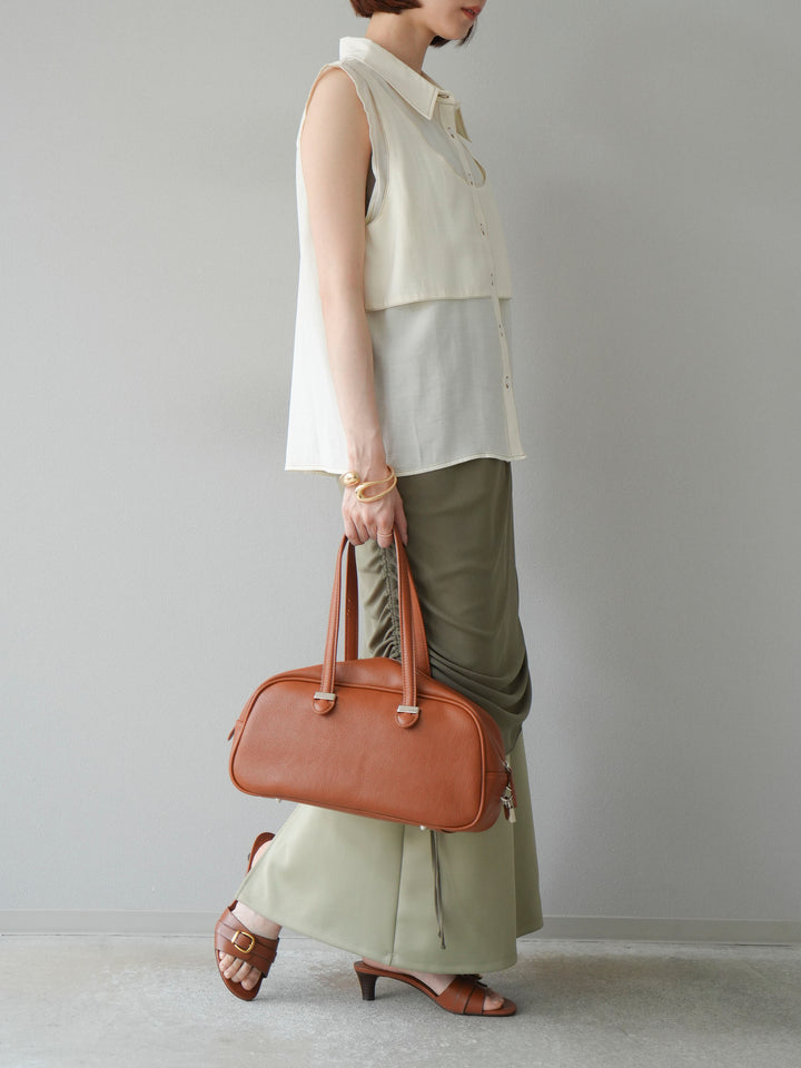 [予約]シアーレイヤードタイトスカート/ライトグリーン