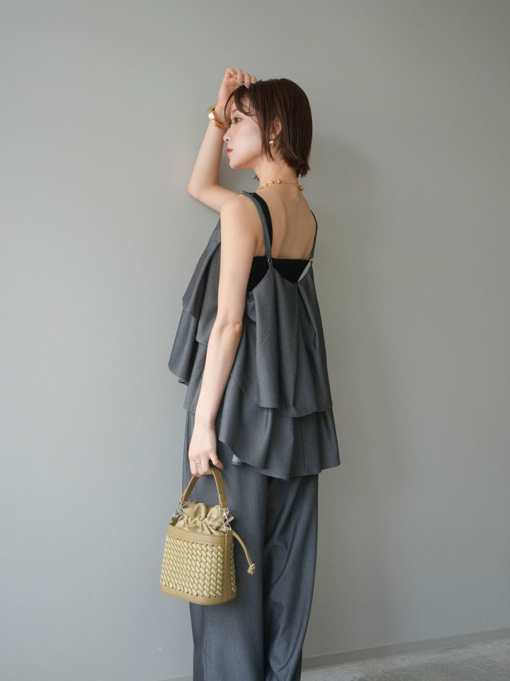 [予約]ティアードキャミソール/black