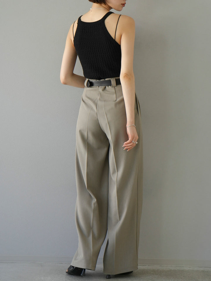 [Pre-order] 3-pleat wide pants/beige